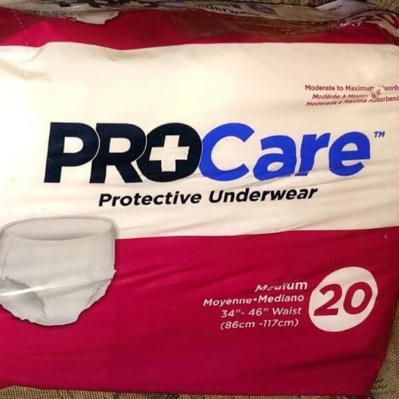 Two New Packages Of ProCare Disposable Protective Underwear Size Medium 34" - 46 - Picture 1 of 6